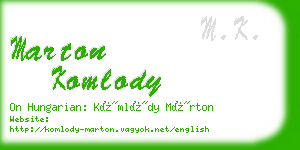 marton komlody business card